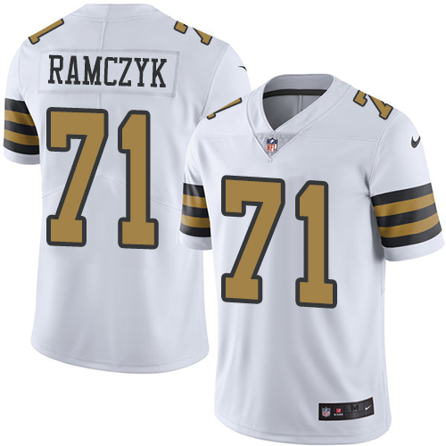 Nike Saints #71 Ryan Ramczyk White Men's Stitched NFL Limited Rush Jersey